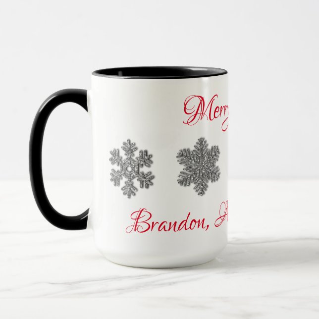 Mug Boug de flocons d'argent glacé en cristal congelé (Gauche)