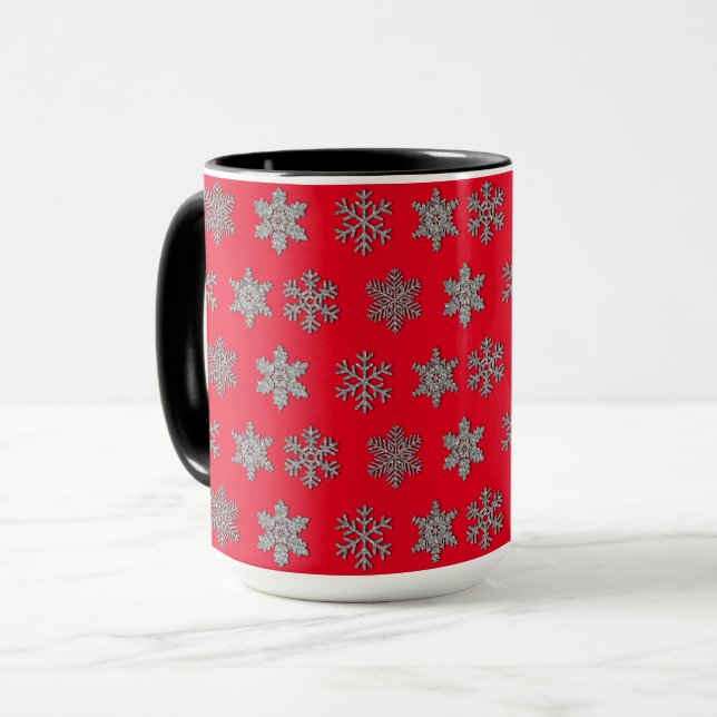 Mug Boug de flocons d'argent glacé en cristal congelé (Devant gauche)