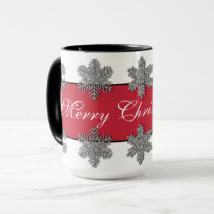 Mug Boug de flocons d'argent glacé en cristal congelé