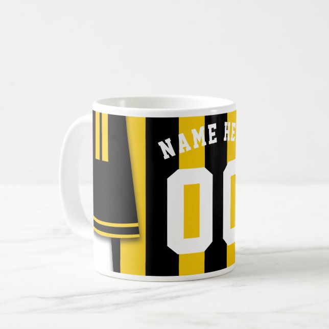 Mug Boug de Jersey de Football Personnalisable, Bandes (Devant gauche)