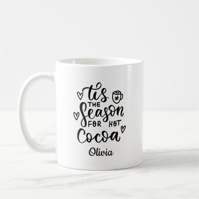 Mug Boug de Noël de cacao chaud personnalisé - Nom per (Gauche)