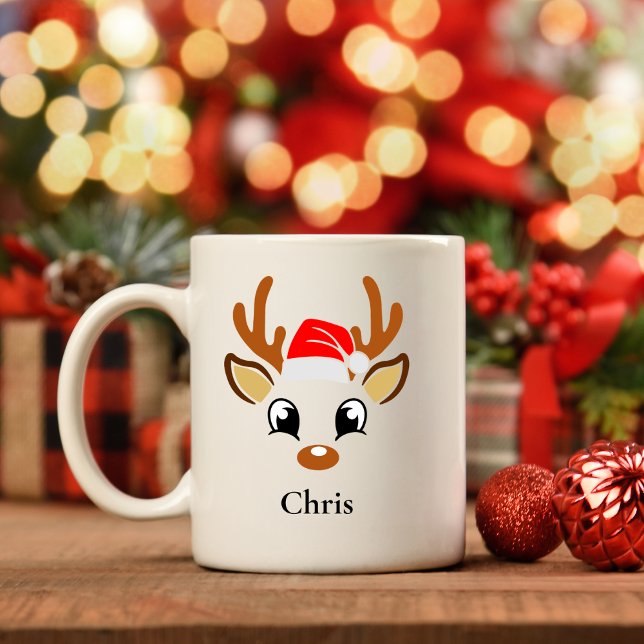 Mug Boug de Noël personnalisé des rennes de Noël du Pè (Créateur téléchargé)