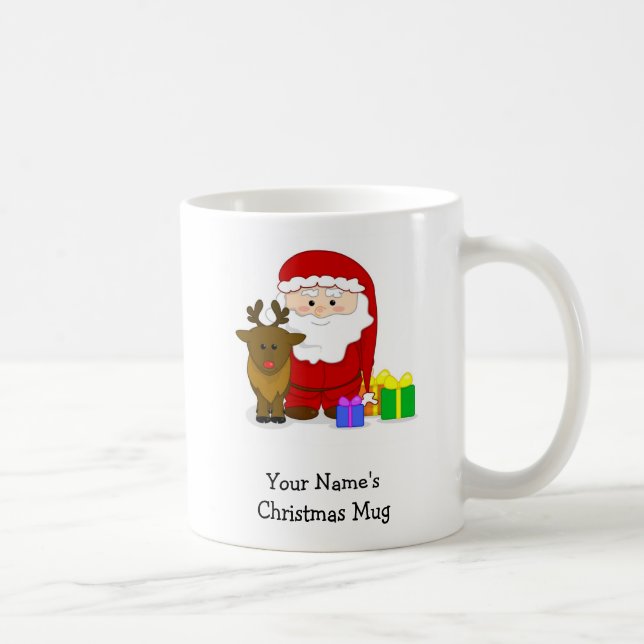 Mug Boug de Noël personnalisé - Père Noël et Rennes (Droite)