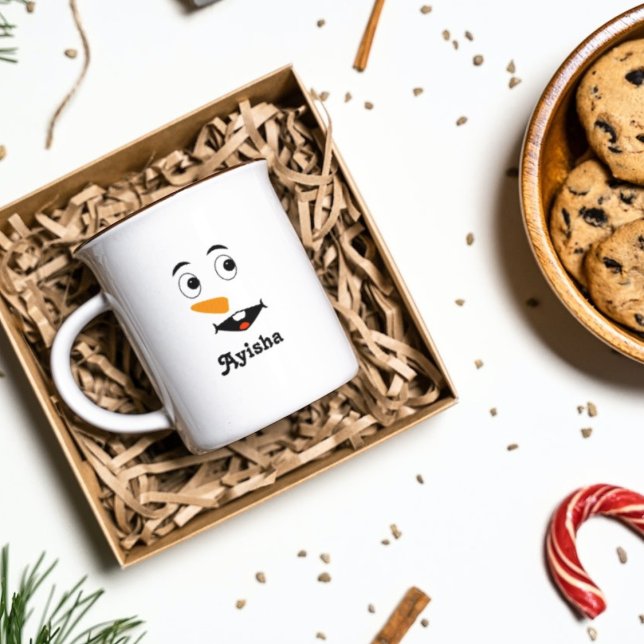Mug Boug de nom de Noël personnalisé, visage de bonhom (Créateur téléchargé)