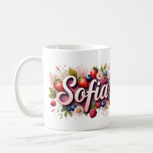 Mug Boug de nom floral Berry personnalisé - "Sofia"