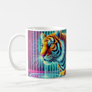 Mug Boug de tigre en néon vibrant : Parfait pour les â