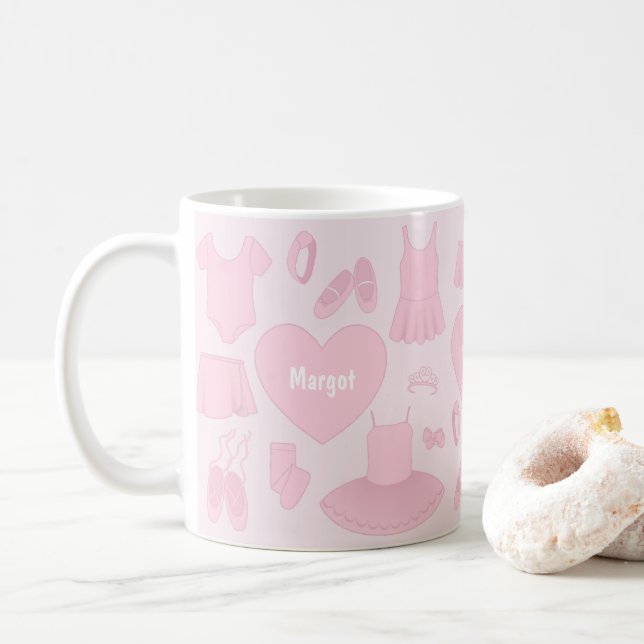 Mug Boug de vêtements de ballet - Arrière - plan rose (Avec donut)