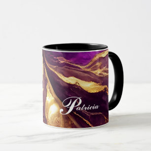 Mug Boug en marbre doré et violet personnalisé