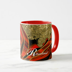 Mug Boug en marbre rouge et or personnalisé
