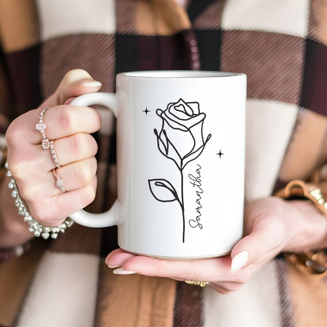 Mug Boug floral Rose personnalisé, cadeau pour maman & (custom name mug, personalized name mug, mothers day gift, mama gift, new mom mug, mom mug, mom gift)