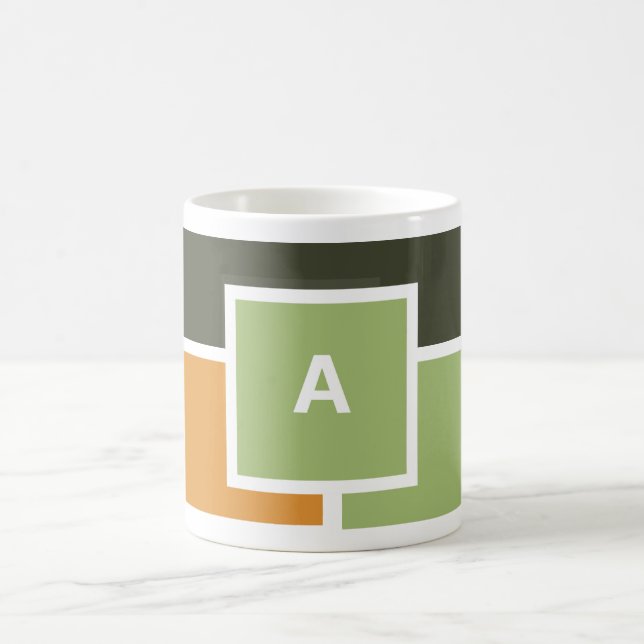 Mug Boug initial personnalisé - Design moderne de bloc (Centre)