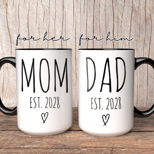 Mug Boug papa et maman personnalisées, Cadeau Baby sho (personalized mom mug, personalized dad mug, mom and dad mug, custom parent mug, new parents gift,)