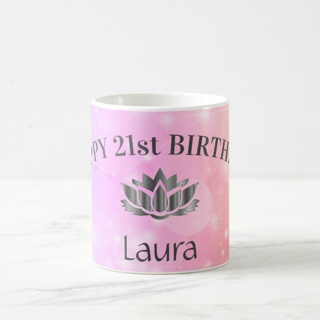 Mug Boug personnalisé Sparkly 21e anniversaire (Centre)