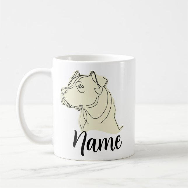 Mug Boug Pitbull personnalisé avec le nom de votre ani (Gauche)