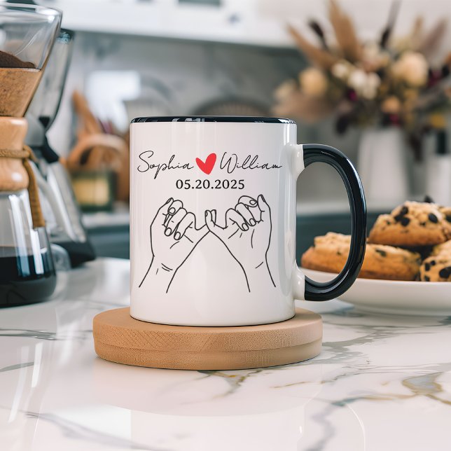 Mug Boug Promise sur mesure Pinky, cadeau de la Saint- (personalized pinky promise mug, Valentine’s Day mug, gift for her, gift for him, birthday gift mug)