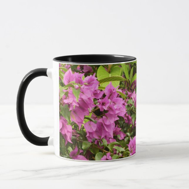 Mug Bougainvillées tropicales violettes (Gauche)