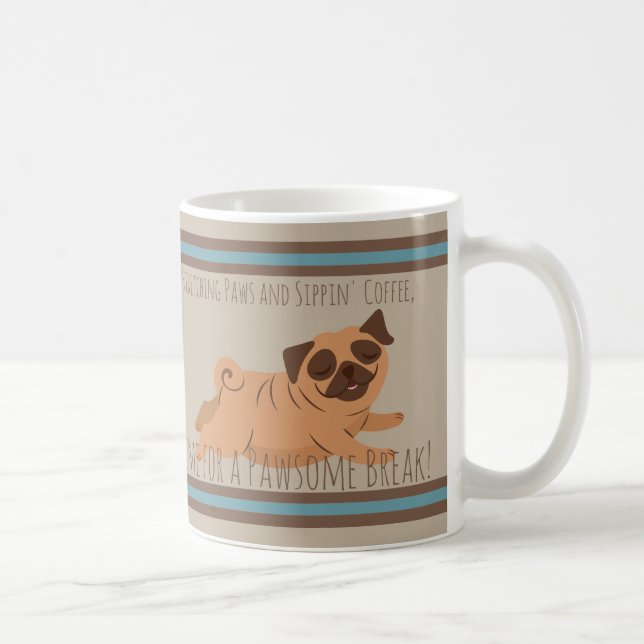 Mug Bouge De Café Adorable Avec Carlin (Droite)