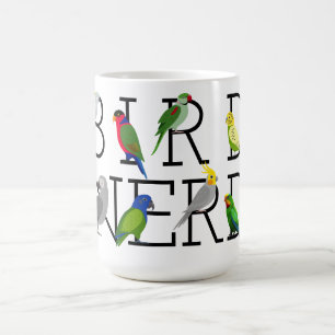Mug Bouge de café aux perroquets Nerd