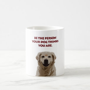 Mug Bouge de café blanc Golden Retriever avec citation