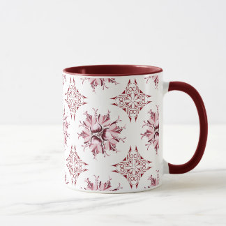 Mug Bouge de café floral Inky | Maroon de Bourgogne et