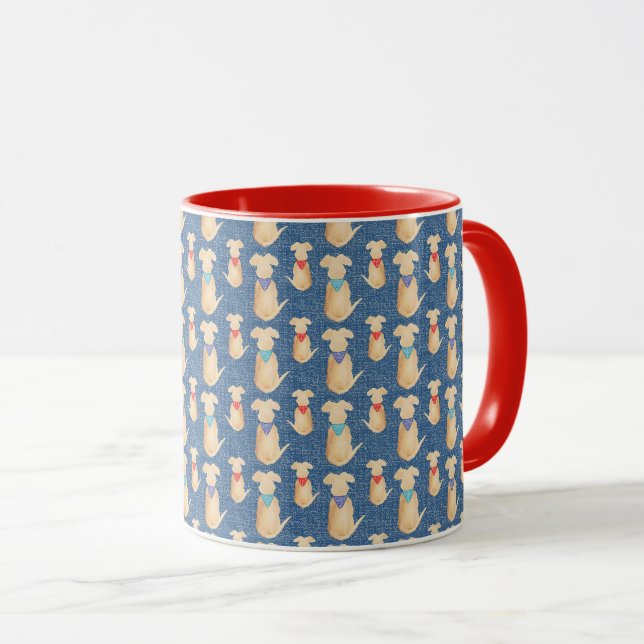 Mug Bouge de café Golden Retriever : Bleu (Devant droit)