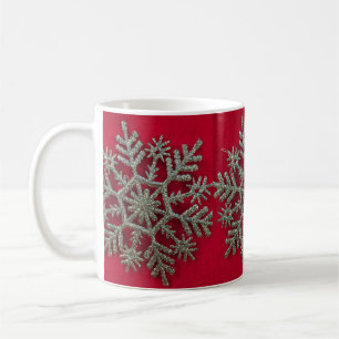 Mug Bouge de café Snowflakes en argent