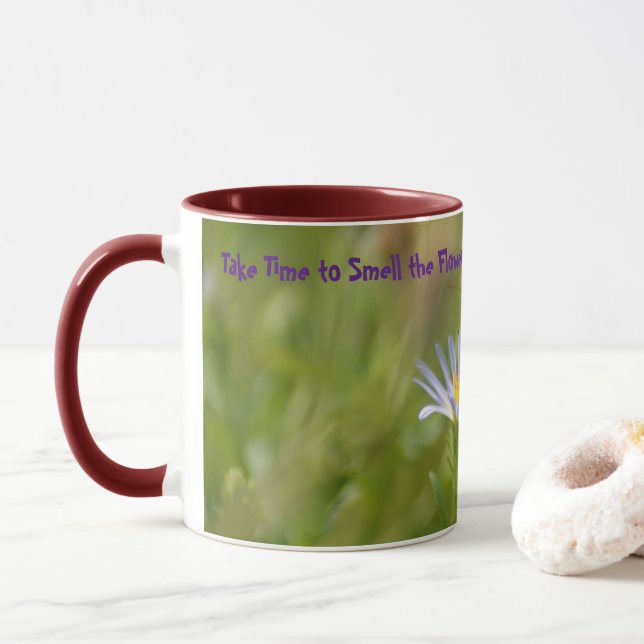 Mug Bouge de papillons, prendre le temps d'sentir les  (Avec donut)