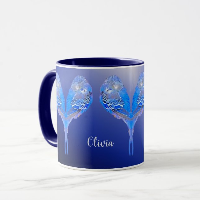 Mug Bouge personnalisable en bougie bleue (Devant gauche)