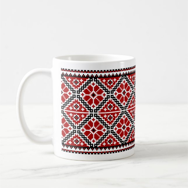Mug Bouge ukrainienne de broderie (vyshyvanka) (Gauche)