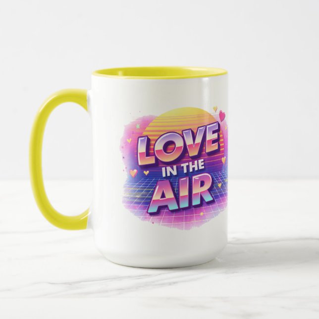 Mug Bougie Amour Rétro 80's Dans L'Air Saint-Valentin  (Gauche)