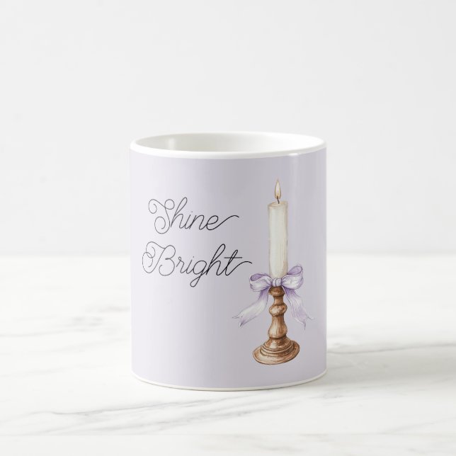 Mug Bougie Blanc Or Lavande Arc Lumineux (Centre)
