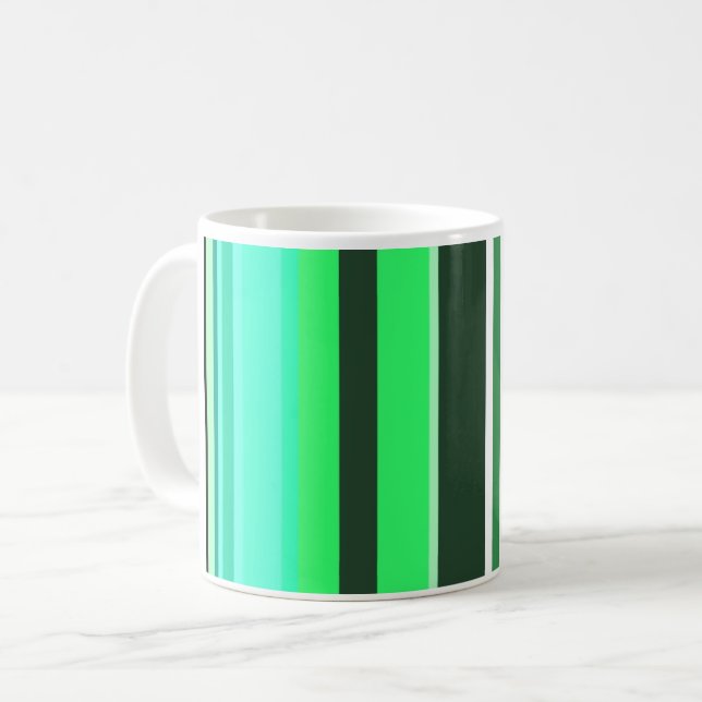 MUG BOUGIE DE CAFÉ VERT STRIPE (Devant gauche)