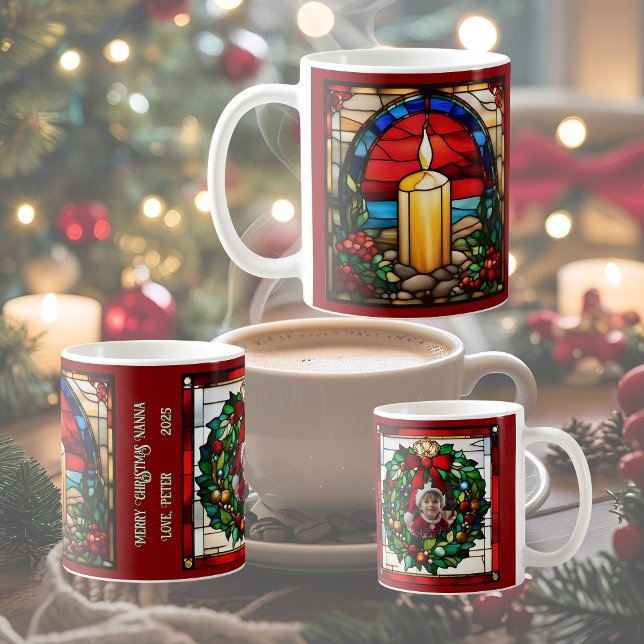 Mug Bougie de Noël dorée Faux Verre tendu (Créateur téléchargé)