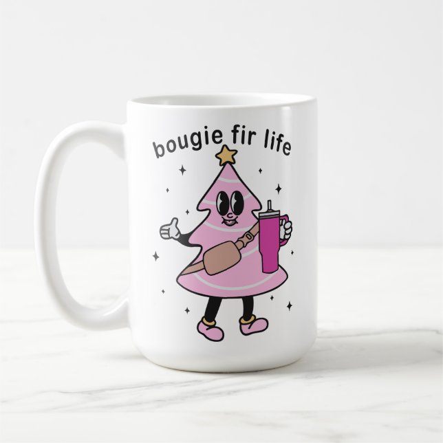 Mug Bougie Fir Life, Bougie Christmas Tree, Funny Noël (Gauche)