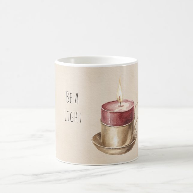 Mug Bougie rouge dans l'or soit une lumière (Centre)