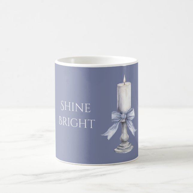 Mug Bougie Ruban Violet Brille Fort (Centre)