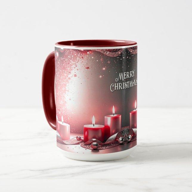 Mug Bougies rouges Bougie décorative de Noël (Devant gauche)
