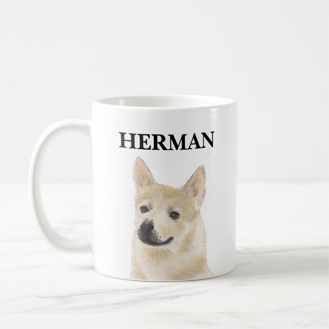 Mug Bouhund norvégien personnalisé (Gauche)