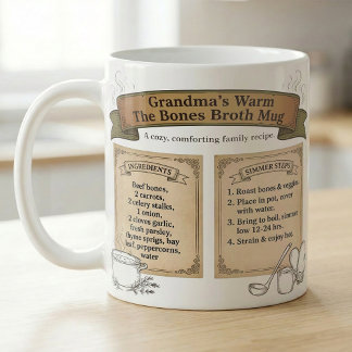 Mug Bouillon d'os douillet recette de grand-mère