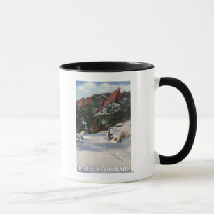 Mug Boulder, Colorado - Flatirons en hiver