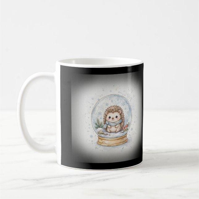 Mug Boule à neige de Noël avec un hérisson (Gauche)