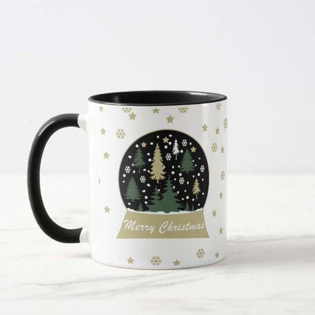 Mug Boule à neige de Noël moderne décorée (Gauche)