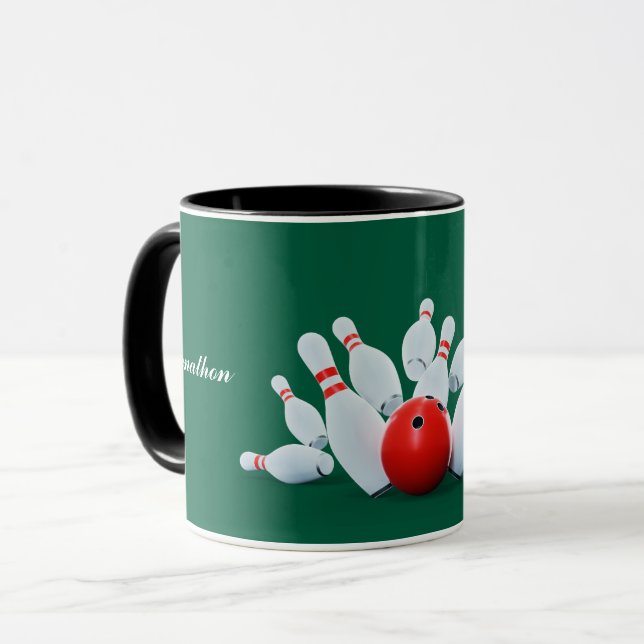Mug Boule de bowling et quilles frappent ! (Devant gauche)