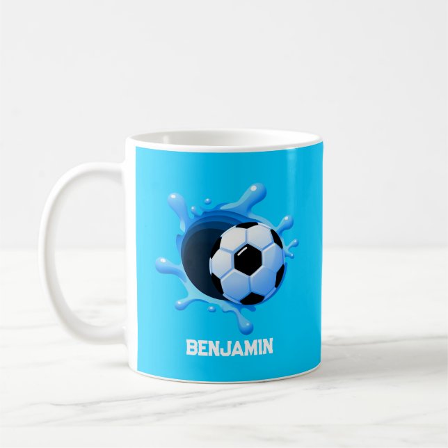 Mug Boule de café de soccer personnalisée (Gauche)