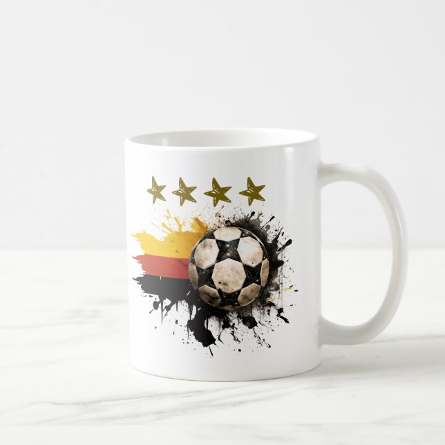 Mug Boule de football avec drapeau allemand et quatre  (Droite)