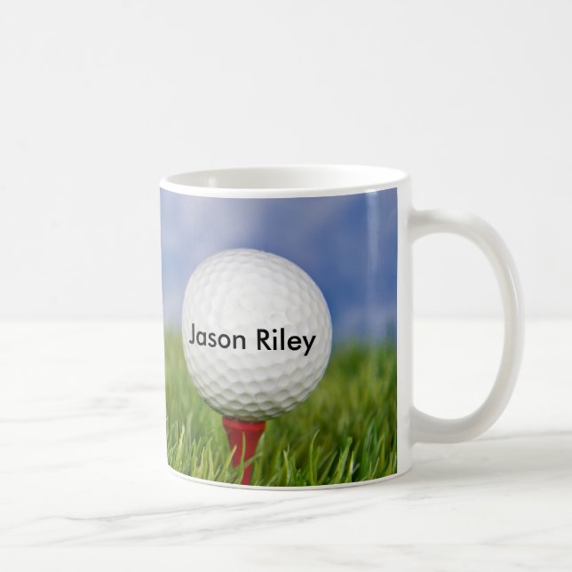 Mug Boule de golf sur tee rouge (Droite)