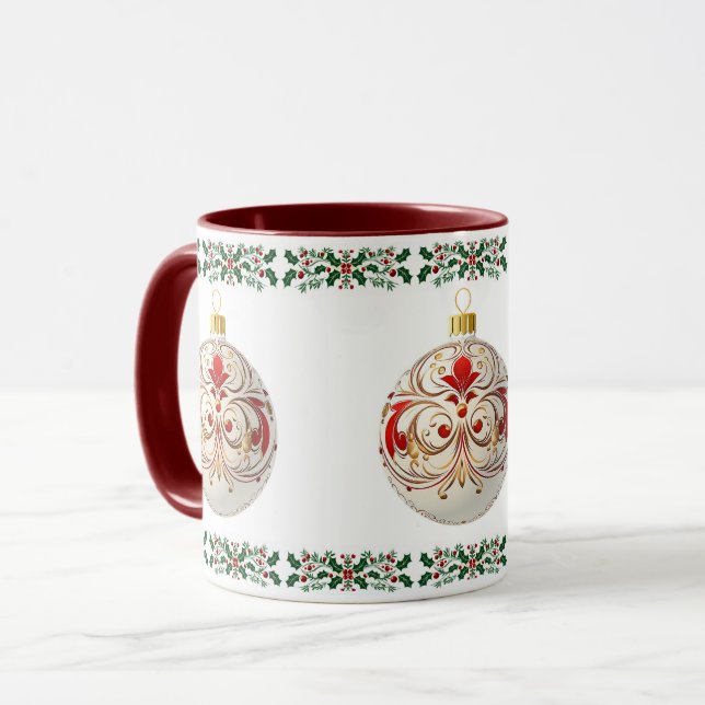 Mug Boule de Noël botanique décorative (Devant gauche)