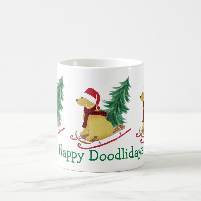 Mug Boule de Noël Goldendoodle personnalisée (Centre)