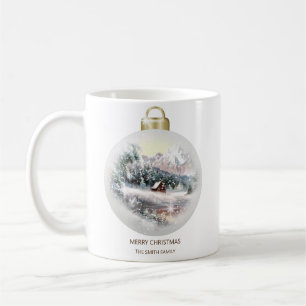 Mug Boule de Noël Ornement Montagne enneigée
