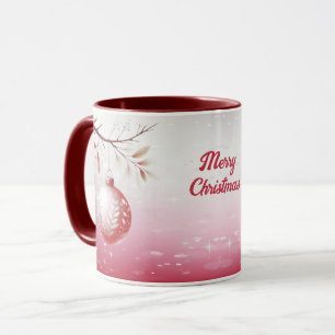 Mug Boule de Noël rose décorative Musique de Noël